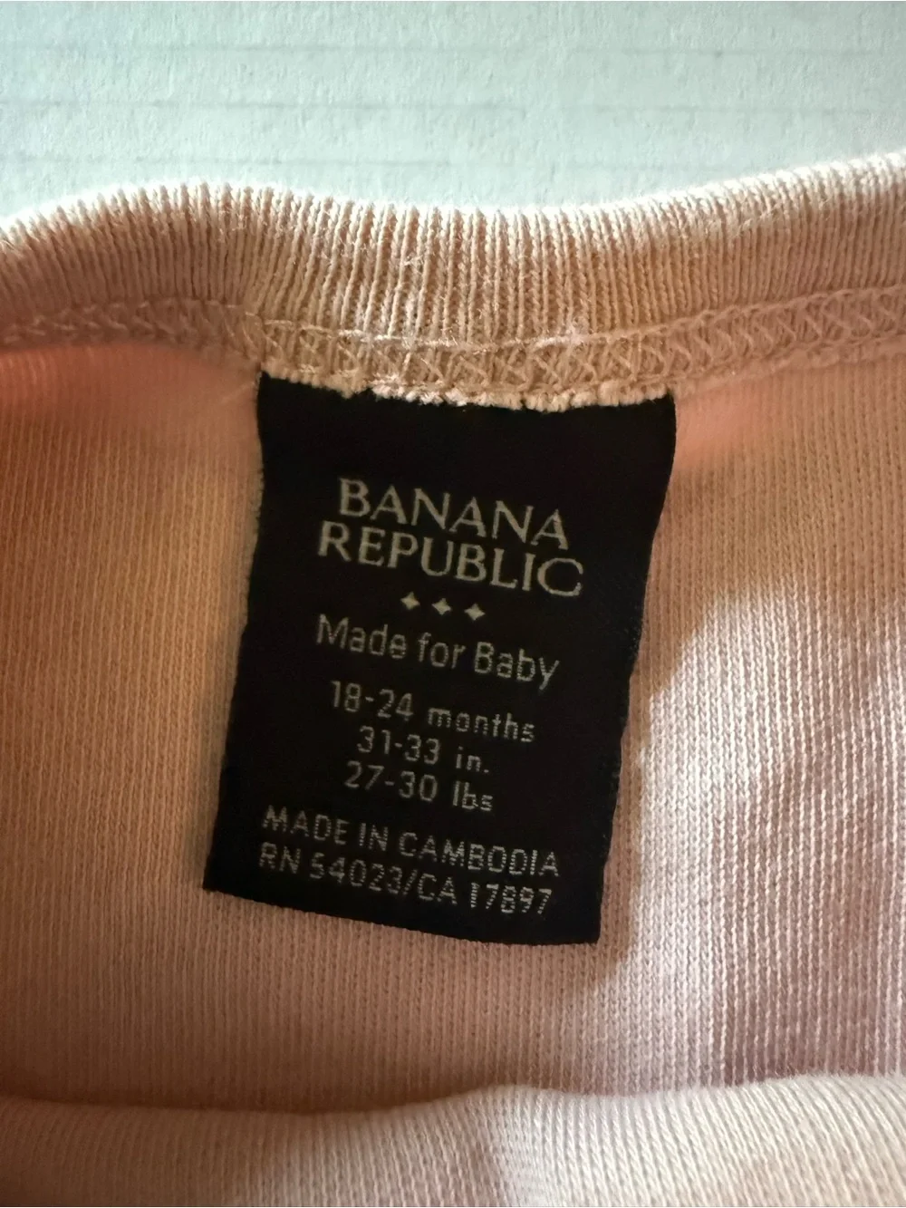 Banana Republic Baby Pink Long-Sleeve One-Piece Bodysuit